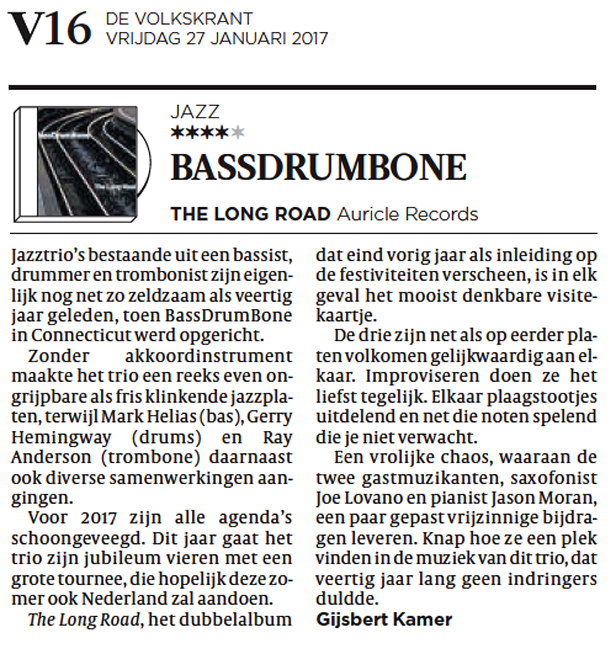 BassDrumBone The Long Road review Volkskrant